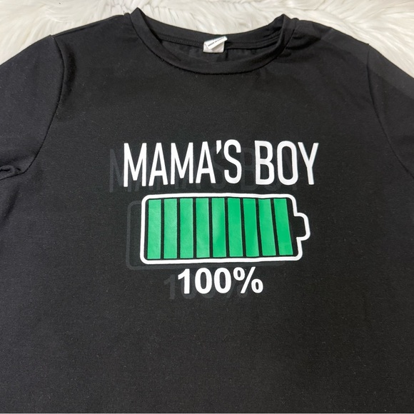 SHEIN Kids “Mama’s Boy” Graphic Short Sleeve Shirt | Boys Size 9Y - Picture 4 of 12